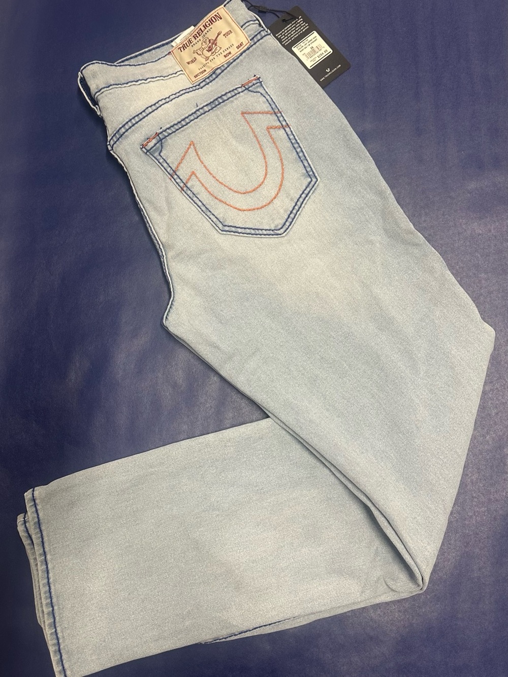 NWT True Religion Men’s Ricky Relaxed Light Wash Jeans - 36 x 34